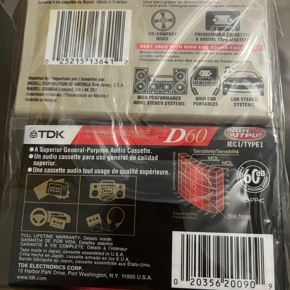 Maxell and TDK Audio Cassette Tapes